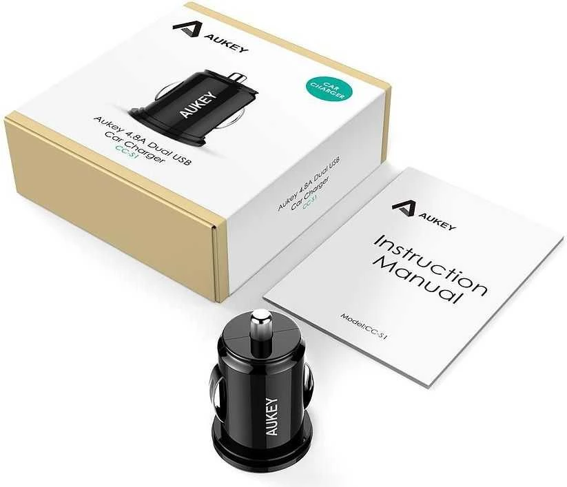 Aukey automobilinis įkroviklis CC-S1 2 x USB-A, 24 W
