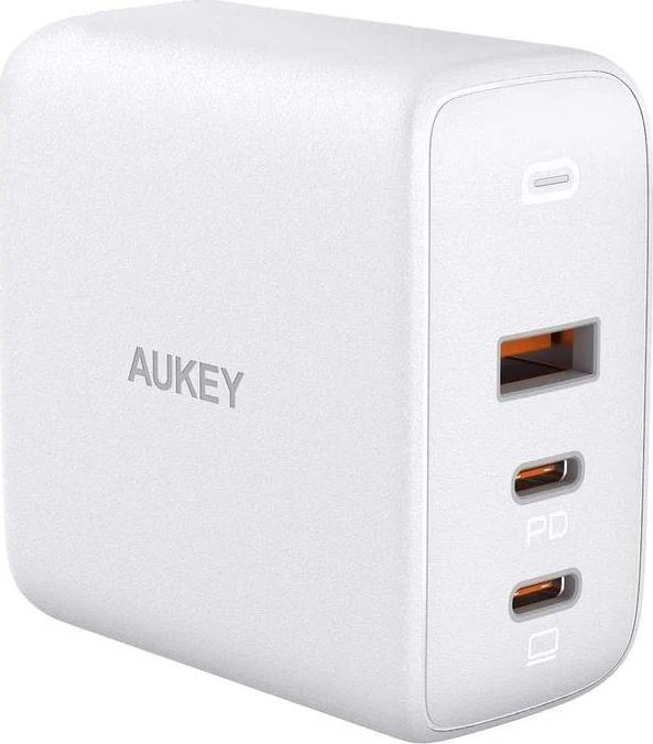 Aukey AUEKY Omnia Mix 3 PA-B6S Sieninis įkroviklis 1x USB 2x USB-C Maitinimo tiekimas 3.0 90W Baltas