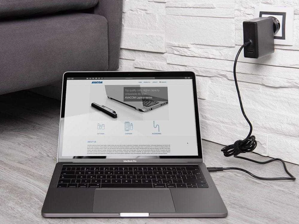 AVACOM ĮKROVIMO ADAPTERIS USB TYPE-C 65W MAITINIMO TIEKIMAS+USB A