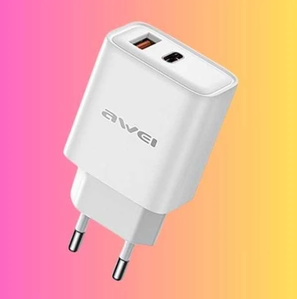 Įkroviklis Awei PD81-EU 22.5W USB-A/USB-C baltas