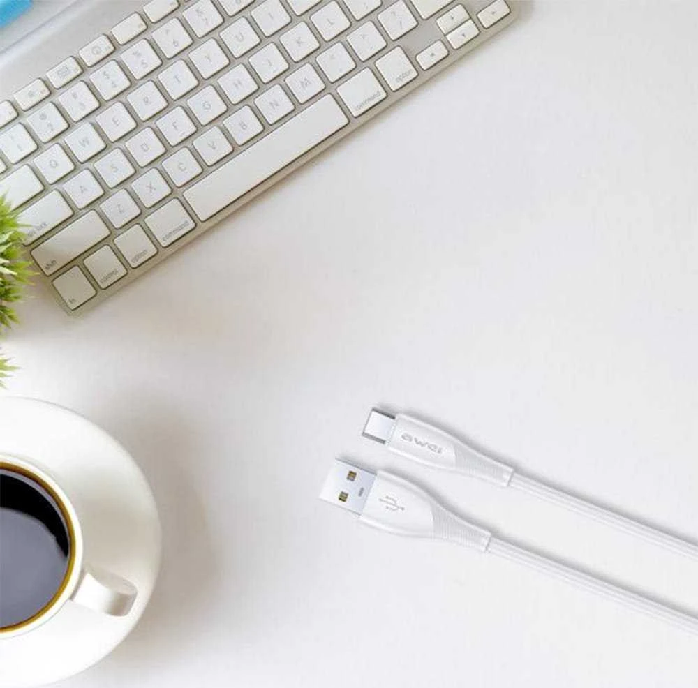 Įkroviklis Awei PD81L-EU 22.5W USB-A/USB-C + USB į Lightning laidas 1.0m baltas