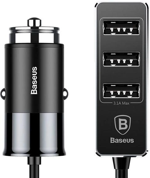 Įkroviklis automobilinis Baseus CCTON-01 (4xUSB 5.5A) juodas
