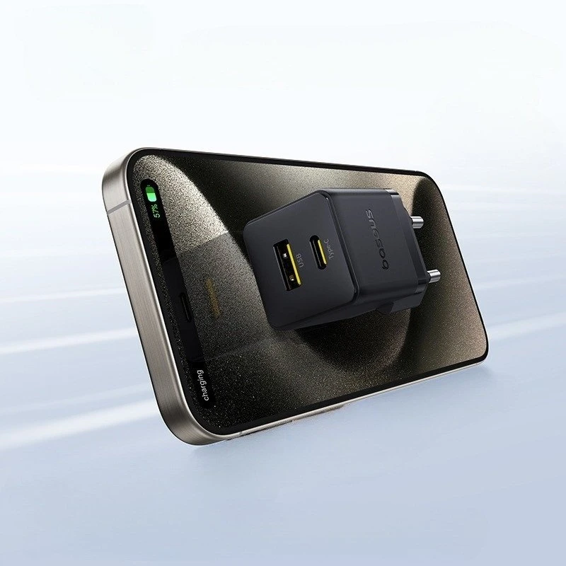 Baseus Palm 20 W dvigubas USB greitas įkroviklis juodas (P10111608113-00)