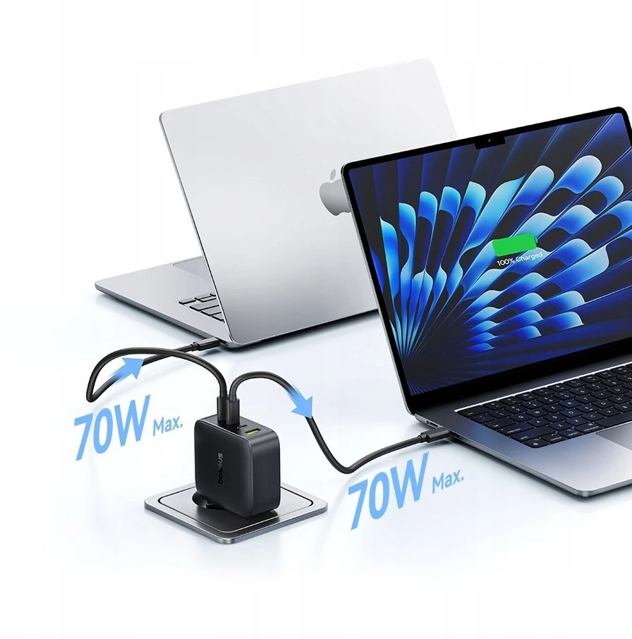 Baseus Sieninis įkroviklis EnerFill FH11 140W USB-A + 3xUSB-C QC PD3.1, juodas