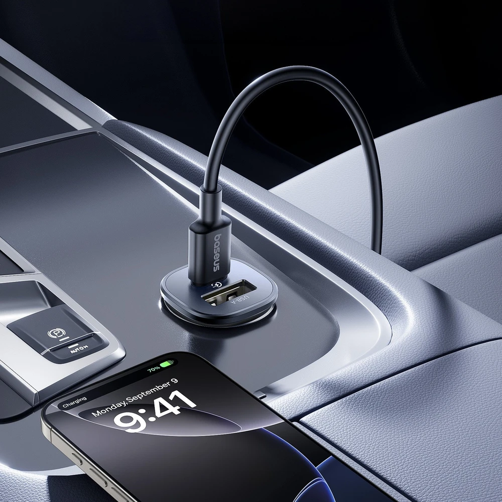 Baseus Automobilinis įkroviklis GoTrip 30W 12-24V USB-A + USB-C QC PD, juodas