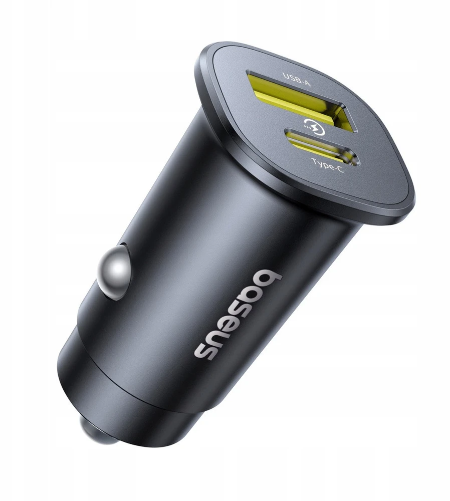 Baseus Automobilinis įkroviklis GoTrip 30W 12-24V USB-A + USB-C QC PD, juodas