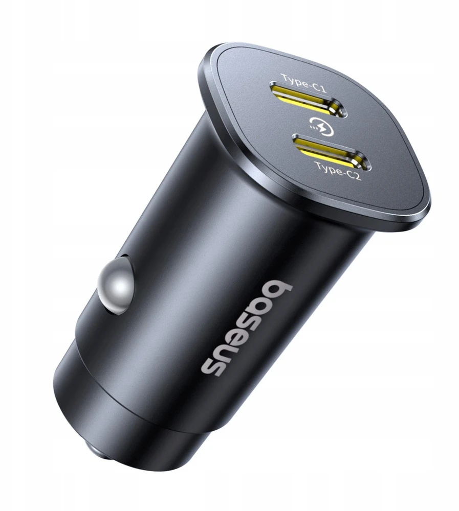 Baseus GoTrip automobilio įkroviklis 2x USB-C 30W Cosmic Juodas