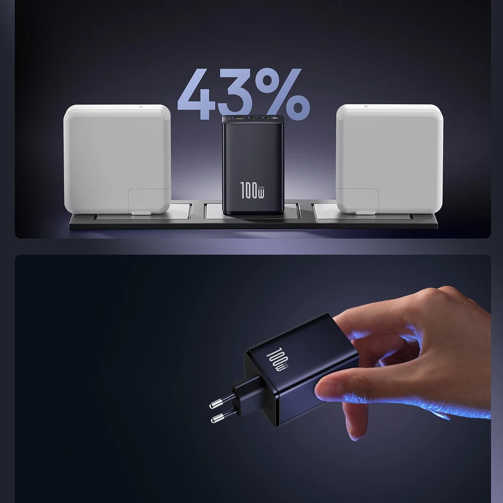 Baseus EnerFill FE11 100W 2 x USB-C + USB-A - juoda