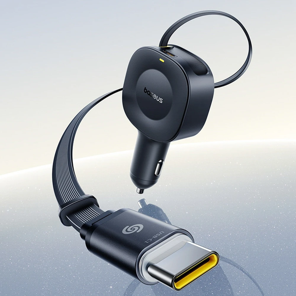„Baseus PrimeTrip VR2“ 30 W su ištraukiamu USB-C laidu - juoda