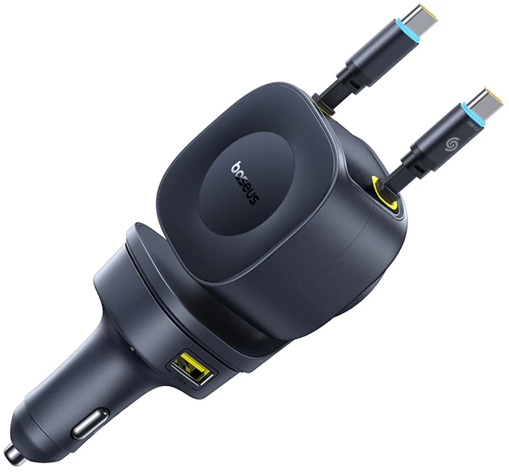 „Baseus PrimeTrip VR2 Max 60W“ su ištraukiamais USB-C laidais - juoda