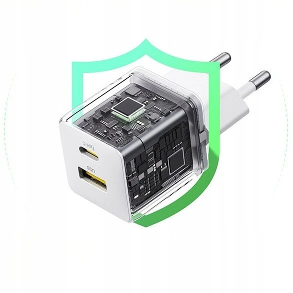 Baseus Palm 30W USB-C USB-A wall charger Baltas
