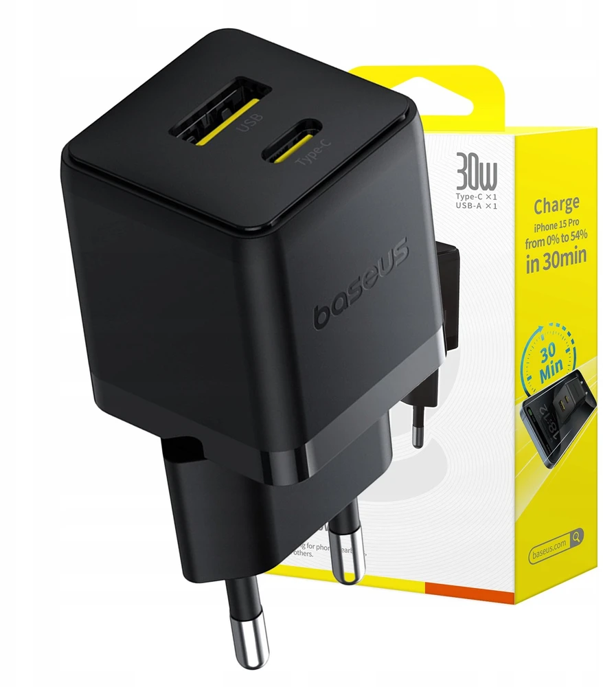 Baseus Palm 30W USB-C USB-A - juoda