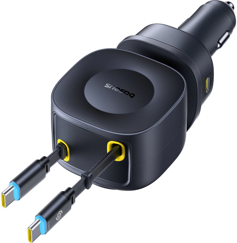 Baseus PrimeTrip VR2 Max automobilinis įkroviklis su ištraukiamu laidu 3C+U 100W Cosmic Juodas