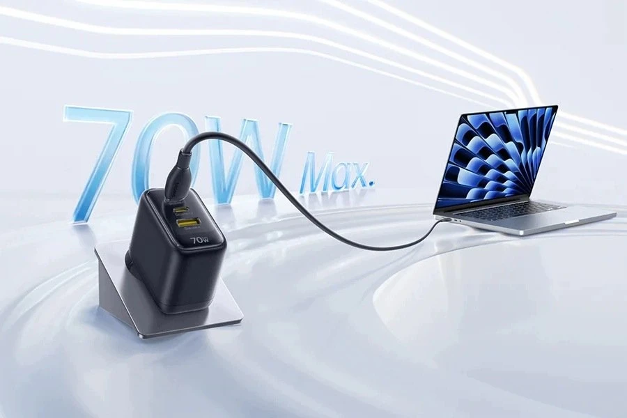 Baseus Enerfill FE22 sieninis įkroviklis 70W 2C+U juodas