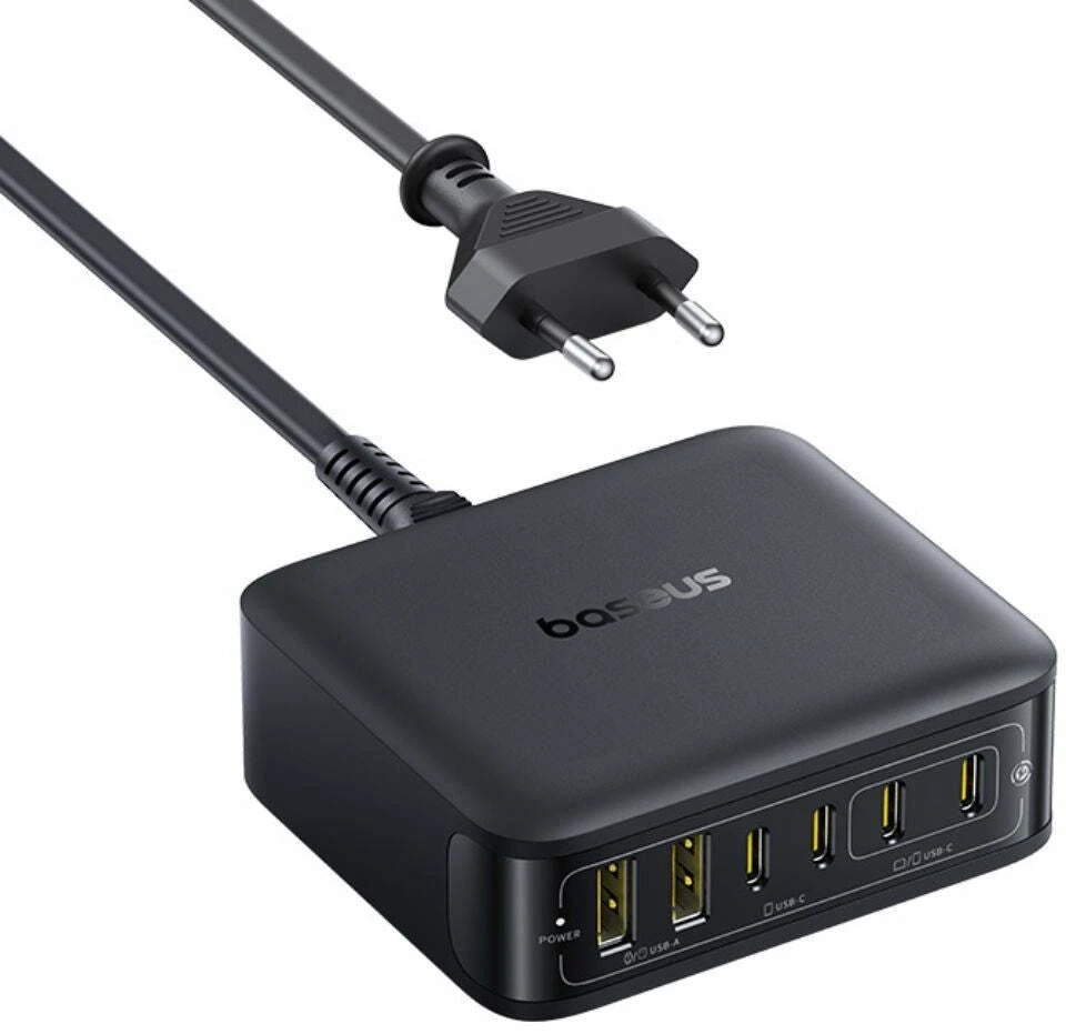 Baseus Įkrovimo stotelė EnerFill FH21 120W 2xUSB-A + 4xUSB-C 1.5m, juoda