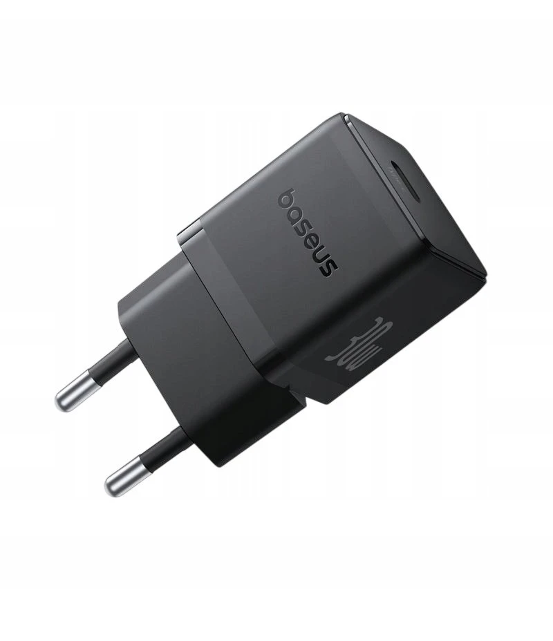 Baseus Sieninis įkroviklis Palm 30W USB-C QC3.0 PD3.0 su USB-C kabeliu 1m, juodas