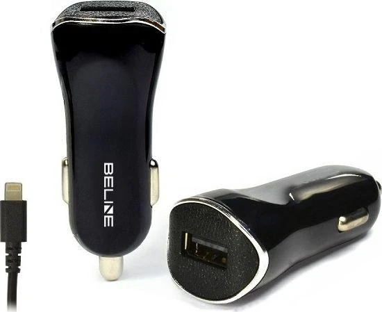 Beline ad. sam. 1xUSB + lightning 1A juoda/juodas iPhone 5/6/7/8/X