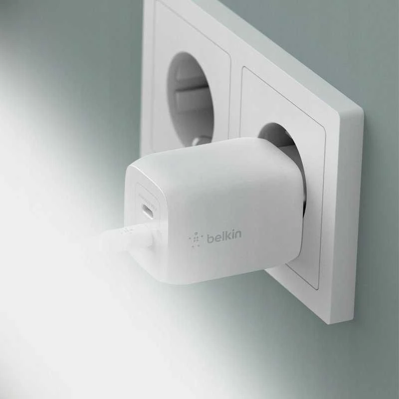 Įkroviklis - Belkin WCH013vfWH 65W GaN Dvigubas USB-C Baltas