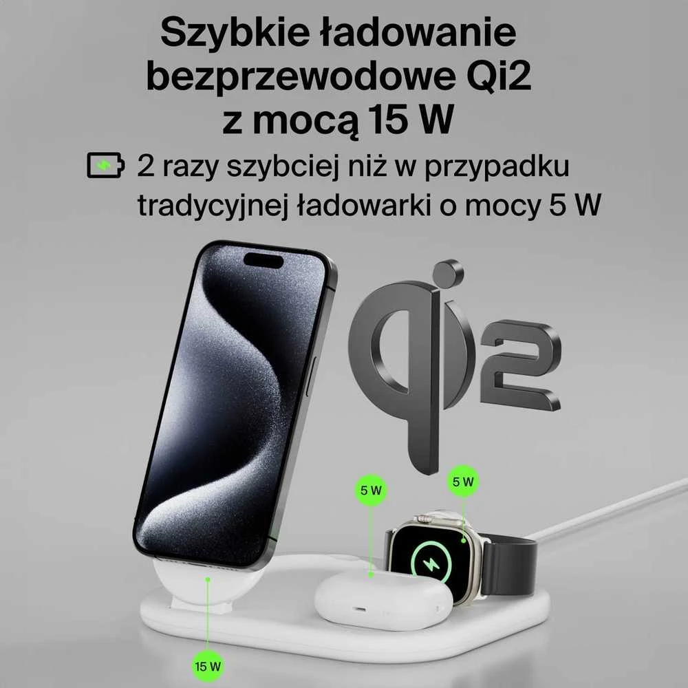 Belkin BoostCharge Headphones, Išmanusis telefonas, Išmanusis laikrodis Baltas USB Wireless charging Fast charging Indoor