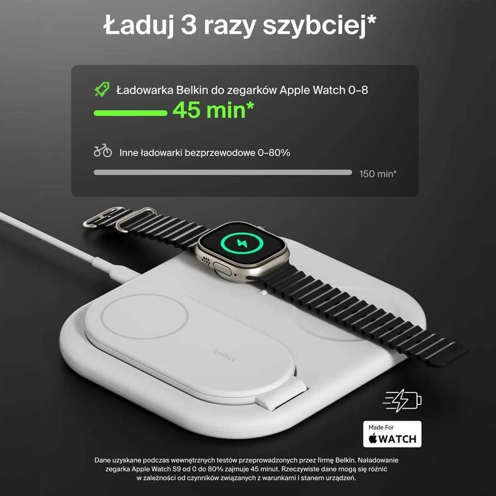 Belkin BoostCharge Headphones, Išmanusis telefonas, Išmanusis laikrodis Baltas USB Wireless charging Fast charging Indoor