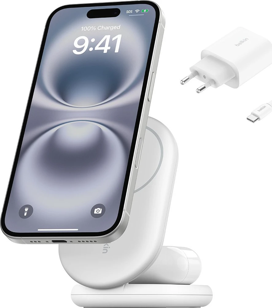 Belkin MagSafe Qi2 15 W balta su adapteriu 36 W
