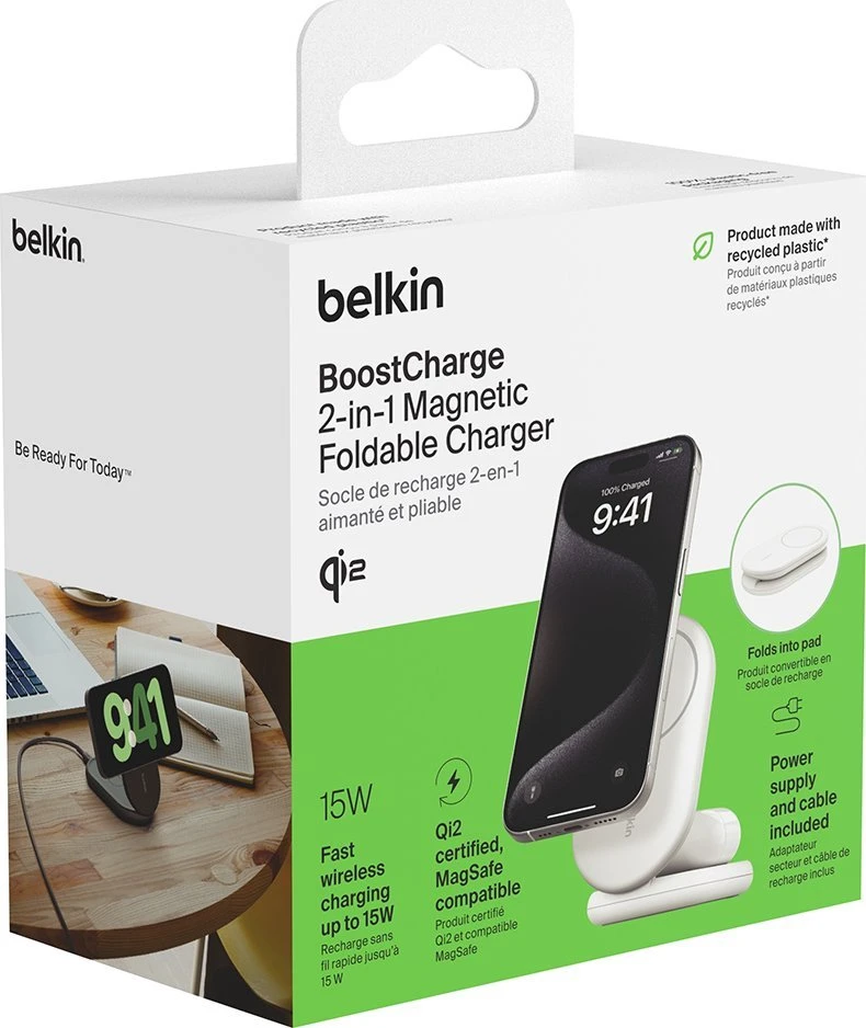Belkin MagSafe Qi2 15 W balta su adapteriu 36 W