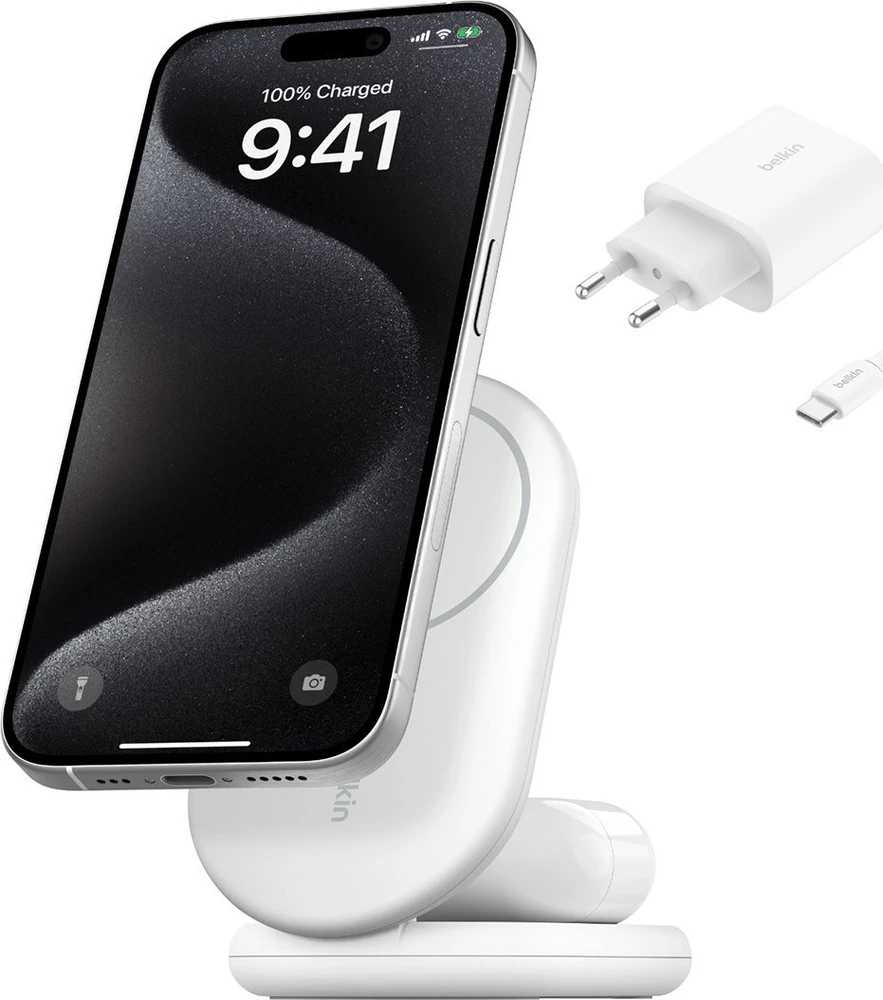 Belkin MagSafe Qi2 15 W balta su adapteriu 36 W
