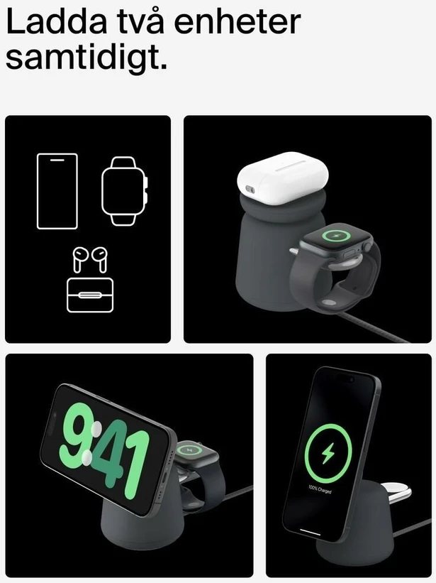 Belkin BOOST Charge PRO 15W mag. Cha.Qi2 2in1 drkggray WIZ027vfH36