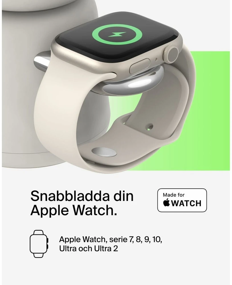 Belkin BOOST Charge PRO 15W mag. Charg.Qi2 2in1 smėlio spalvos WIZ027vfH37