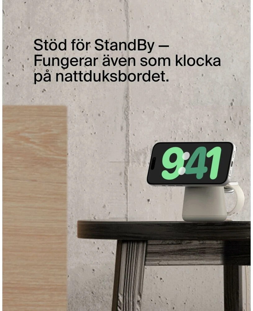 Belkin BOOST Charge PRO 15W mag. Charg.Qi2 2in1 smėlio spalvos WIZ027vfH37