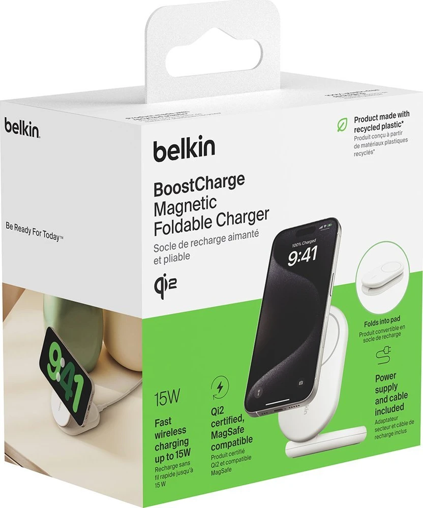 Belkin MagsSafe Qi2 15W balta su adapteriu 20W