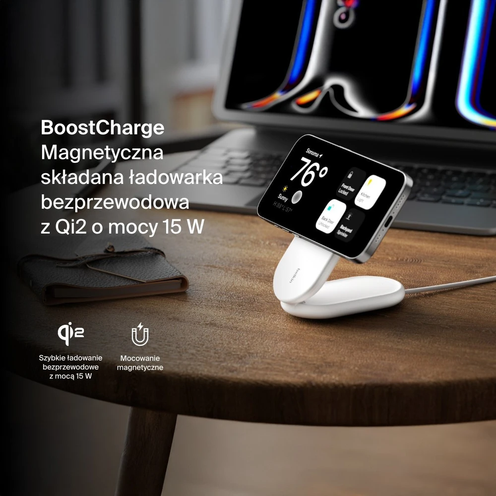 Belkin MagsSafe Qi2 15W balta su adapteriu 20W