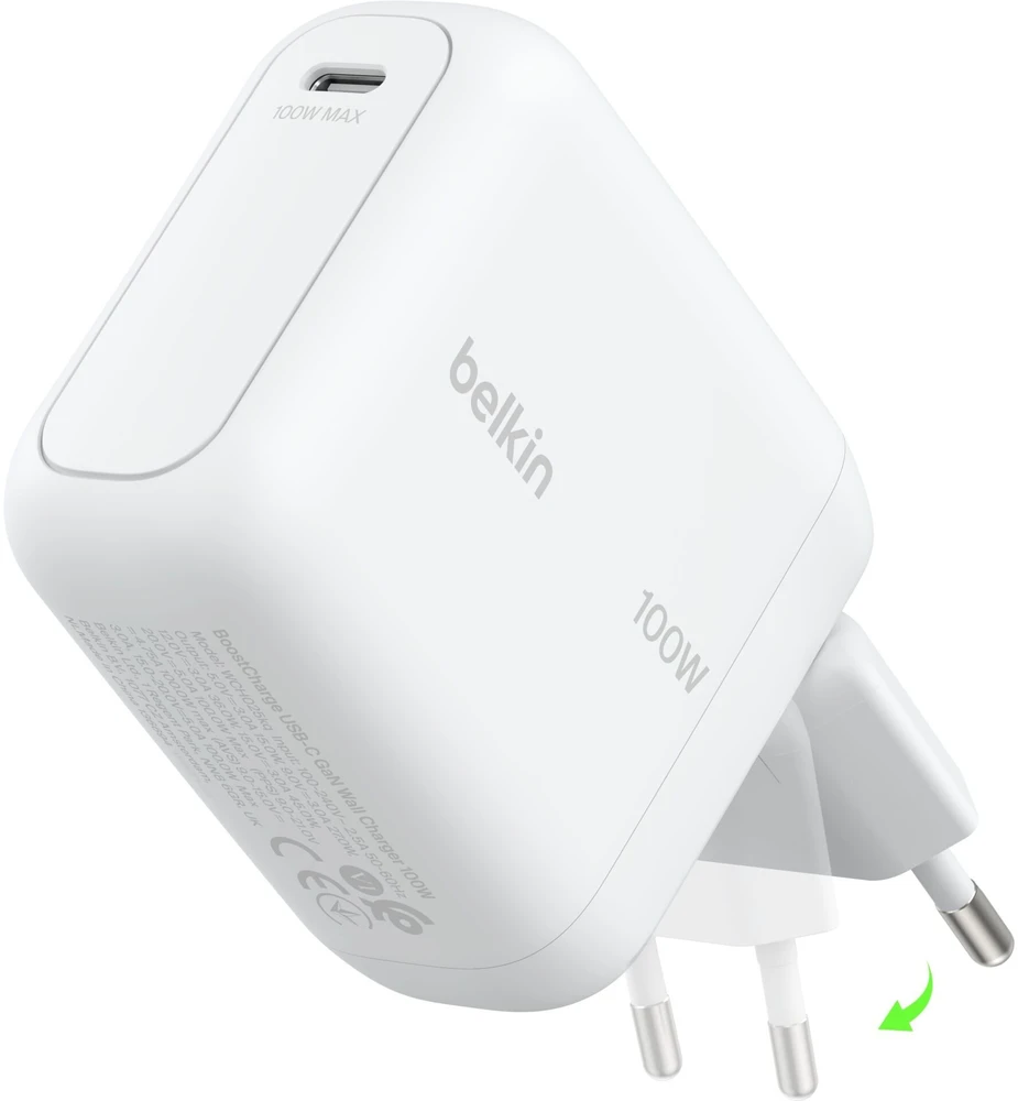 Įkroviklis Belkin BOOSTCHARGE 100W USB-C GAN ze składaną białą wtyczką (WCH025KQWH)