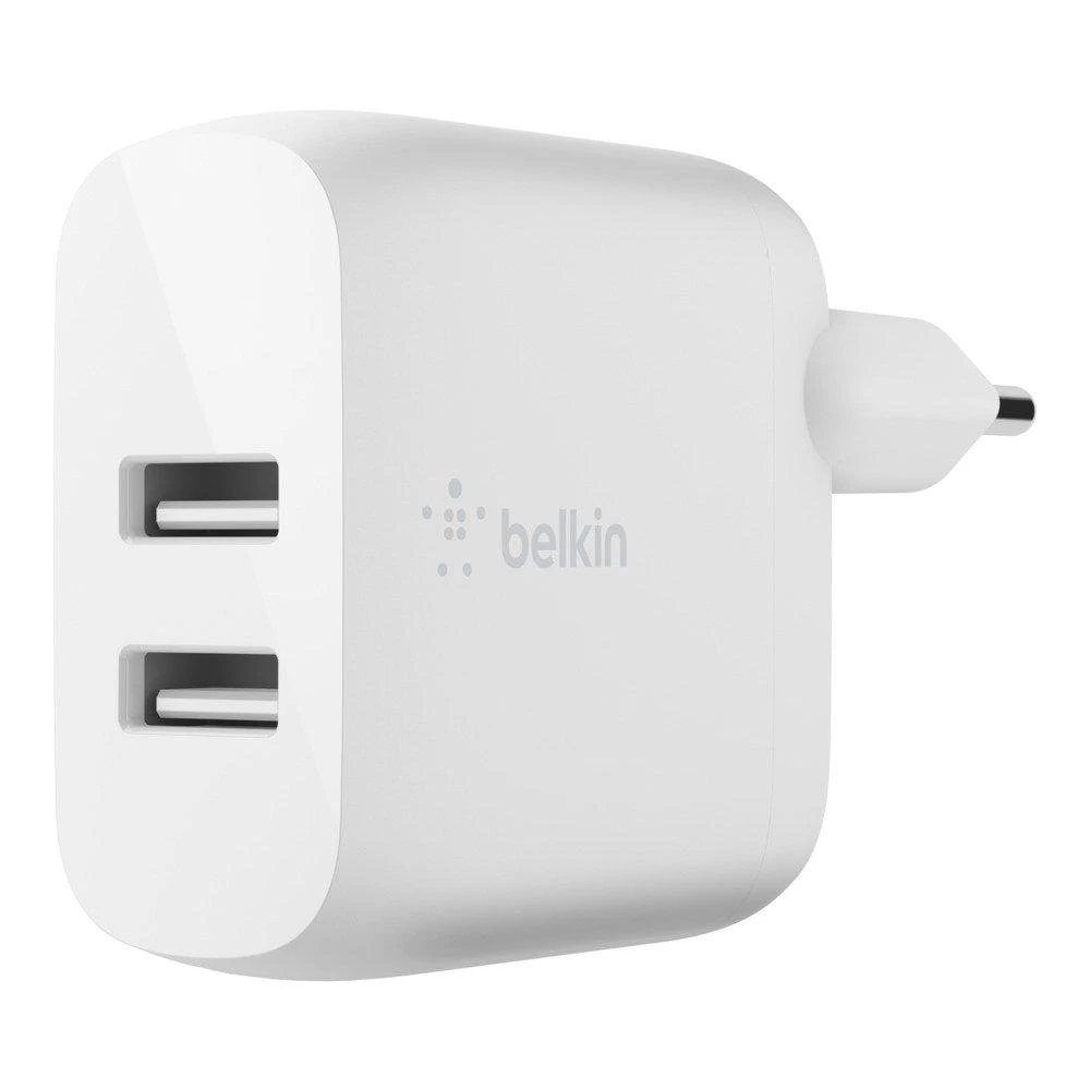 BELKIN DUAL USB-A SIENINIS Įkroviklis, 12W X2, Baltas