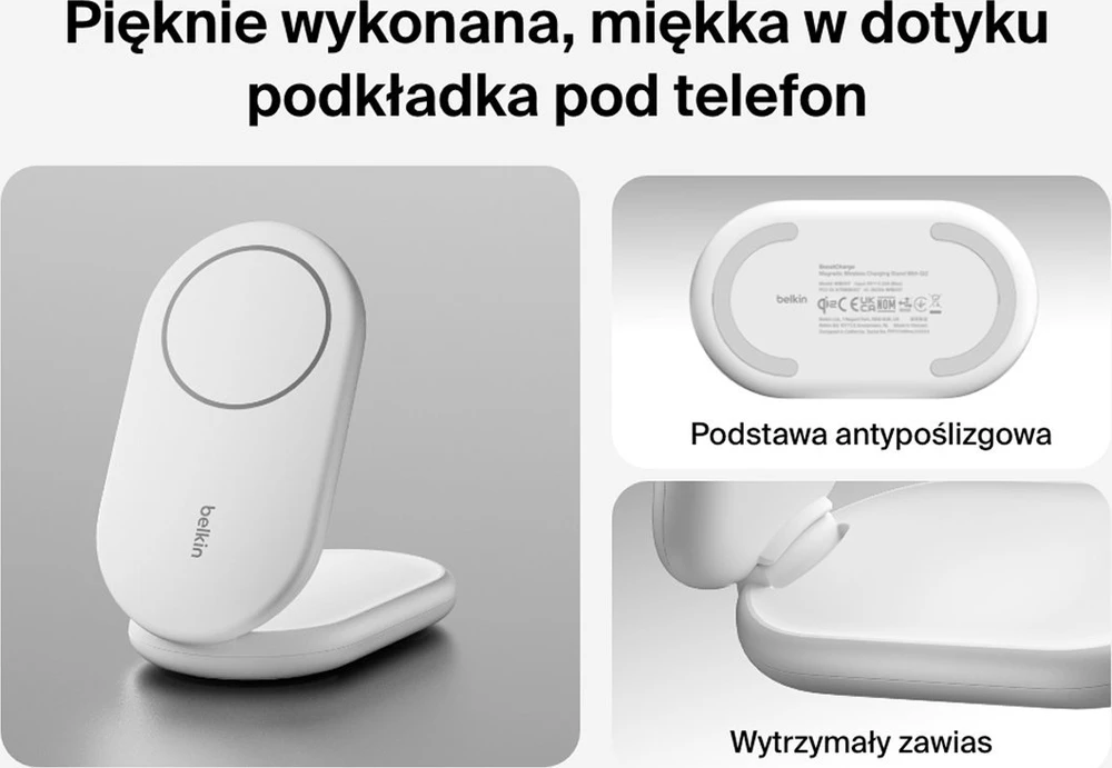 Belkin MagsSafe Qi2 15W balta su adapteriu 20W