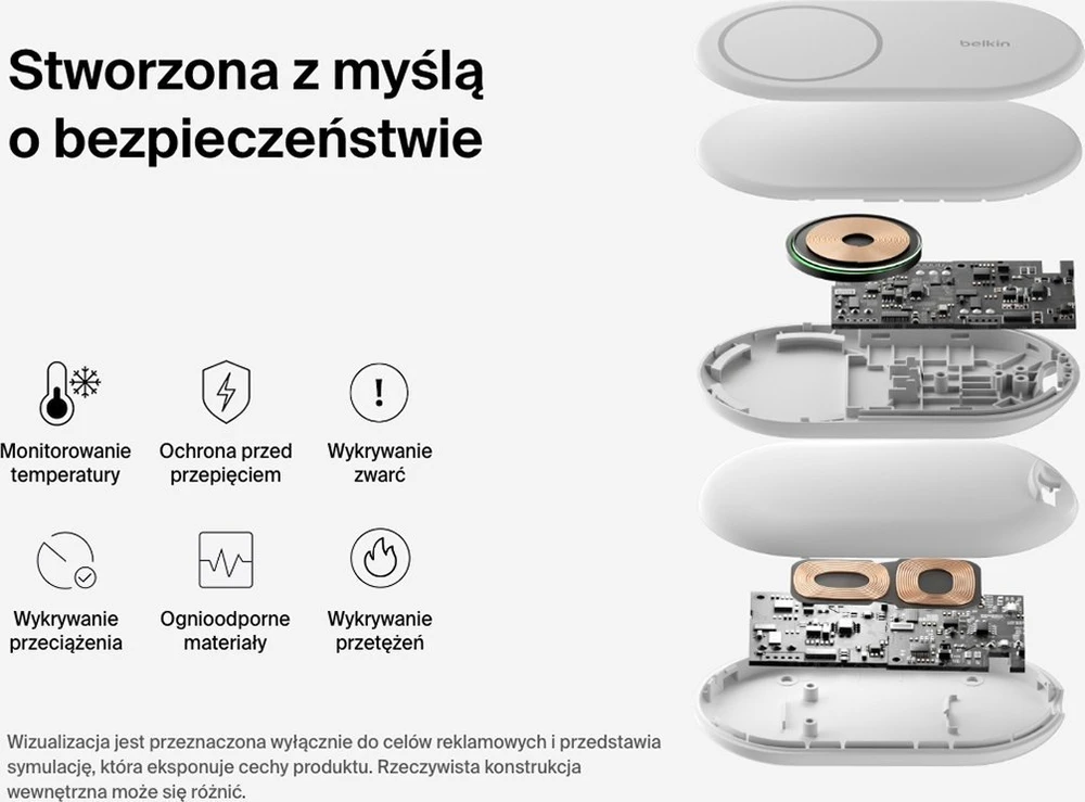 Belkin MagsSafe Qi2 15W balta su adapteriu 20W