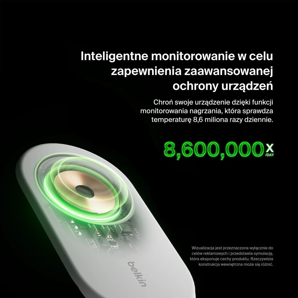 Belkin MagsSafe Qi2 15W balta su adapteriu 20W