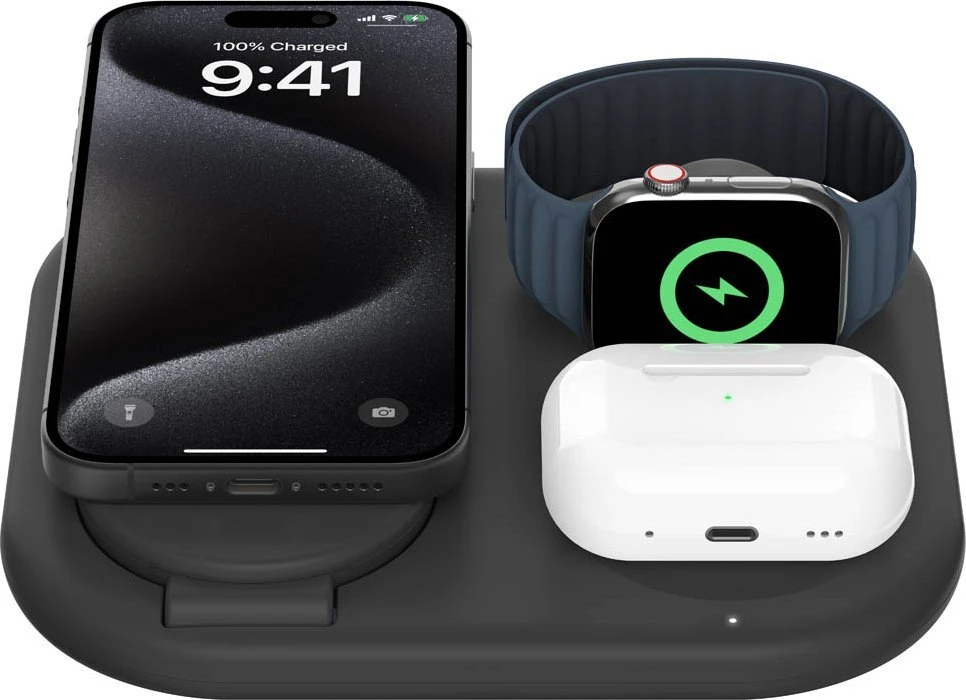 Belkin BoostCharge Headphones, Išmanusis telefonas, Išmanusis laikrodis Juodas USB Wireless charging Fast charging Indoor