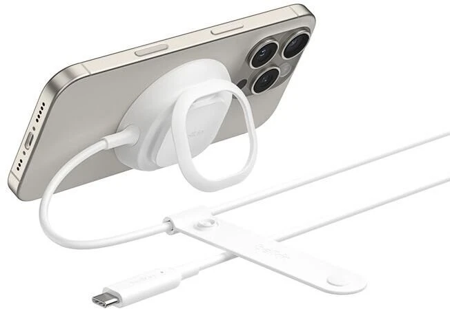Įkroviklis Belkin UltraCharge Pad ładujący Qi2 su podstawką Baltas (WIA013HQWH)
