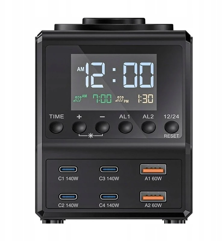 Blitzwolf BW-FW10 žadintuvas su įkrovikliu 2xUSB-A, 4xUSB-C, 240W