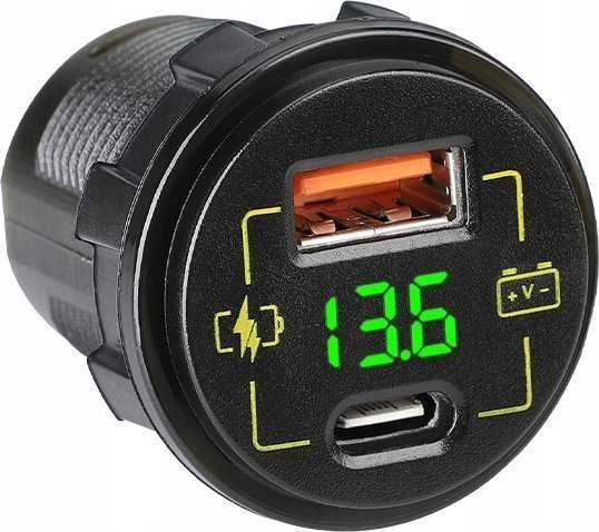Blow USB+USB-C M18A montuojamas automobilinis įkroviklis