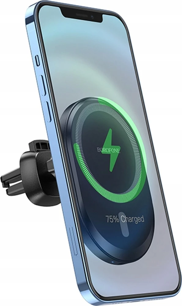 Automobilinis laikiklis-įkroviklis Borofone BH201 Magsafe 15W magnetinis, juodas