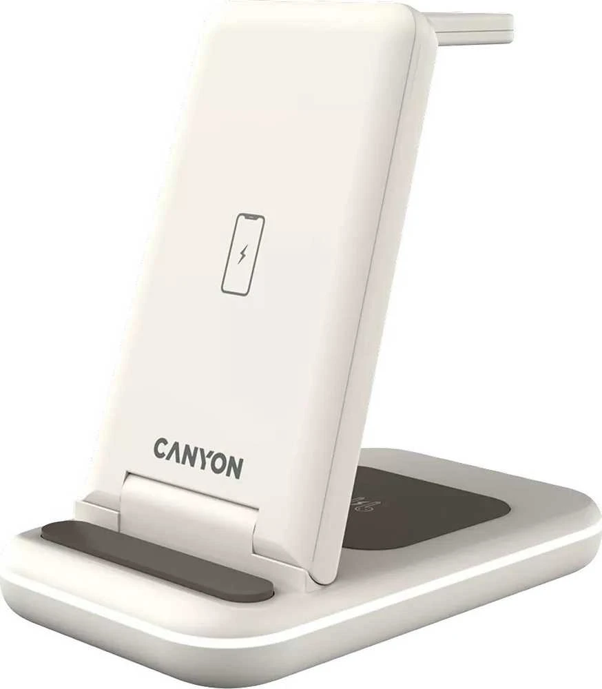 CANYON belaidis įkroviklis WS-304 15W 3in1 Cosmic Latte