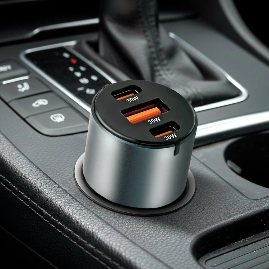 Automobilinis įkroviklis everActive CC-40Q USB QC3.0 + 2x USB-C PD 60W