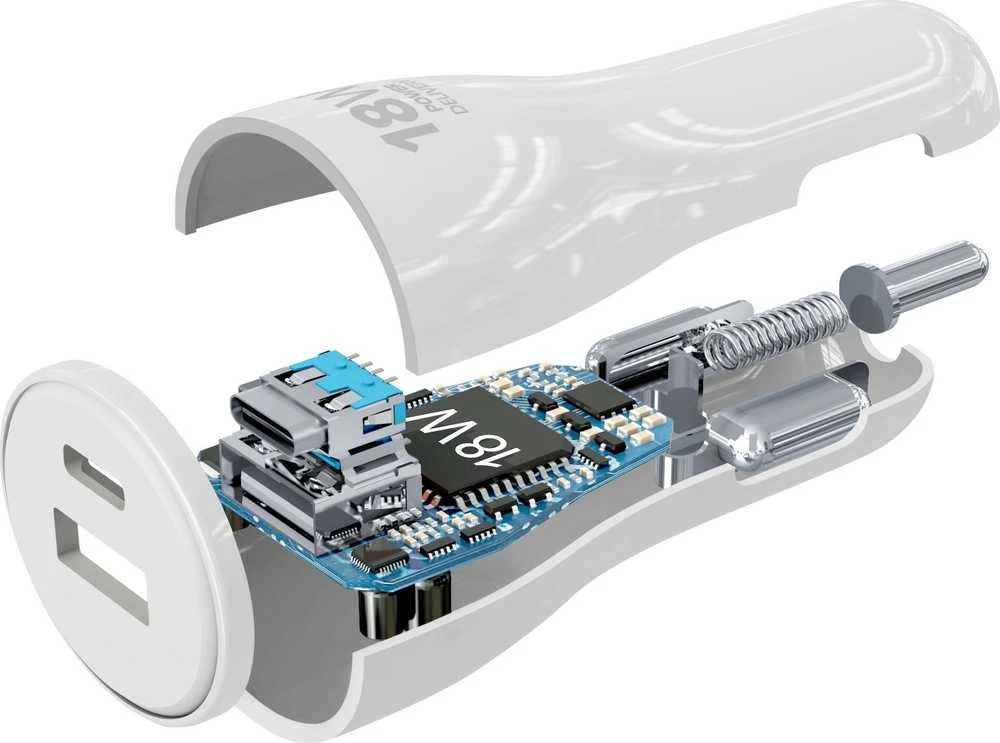 Įkroviklis Cellular Line USB-C AUTOMOBILINIS ĮKROVIKLIS DUAL KIT C2L 30W Baltas