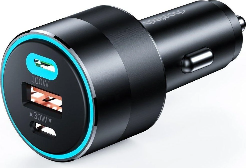 Choetech TC0011 automobilinis įkroviklis 130W 2x USB C 1x USB A - juodas