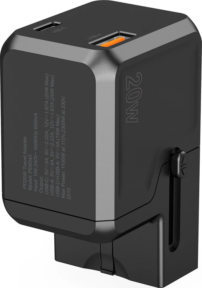 Choetech PD6038 1x USB-C 1x USB-A EU / JAV / JK / AU