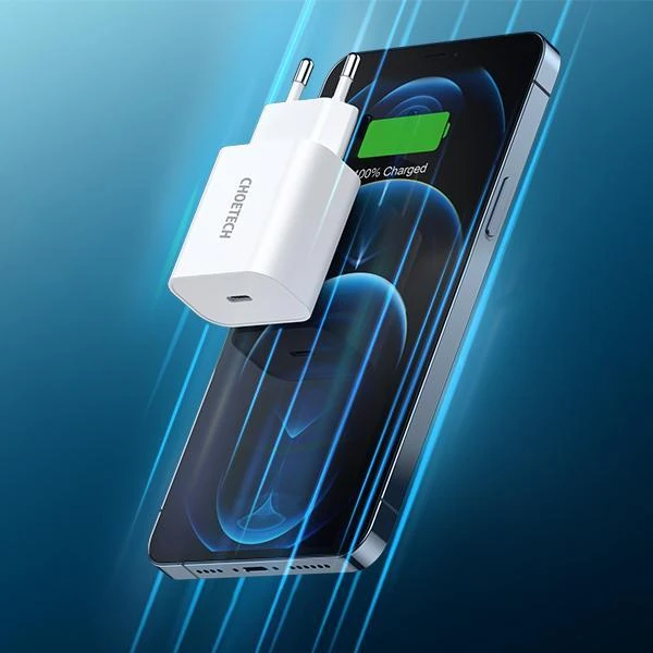 Choetech Q5004 EU USB-C tinklo įkroviklis, 20 W (baltas)
