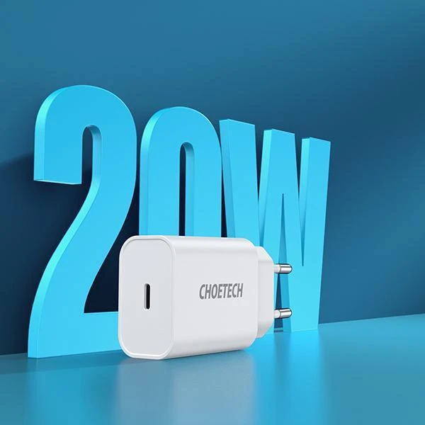 Choetech Q5004 EU USB-C tinklo įkroviklis, 20 W (baltas)