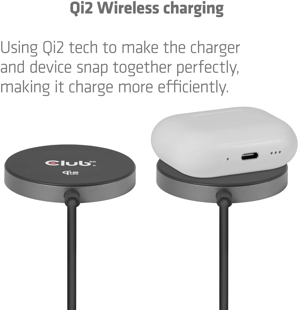 Išmanusis laikrodis Įkroviklis Club 3D Qi2 MagSafe Bezprzewodowa 25 W (CAC-3027)